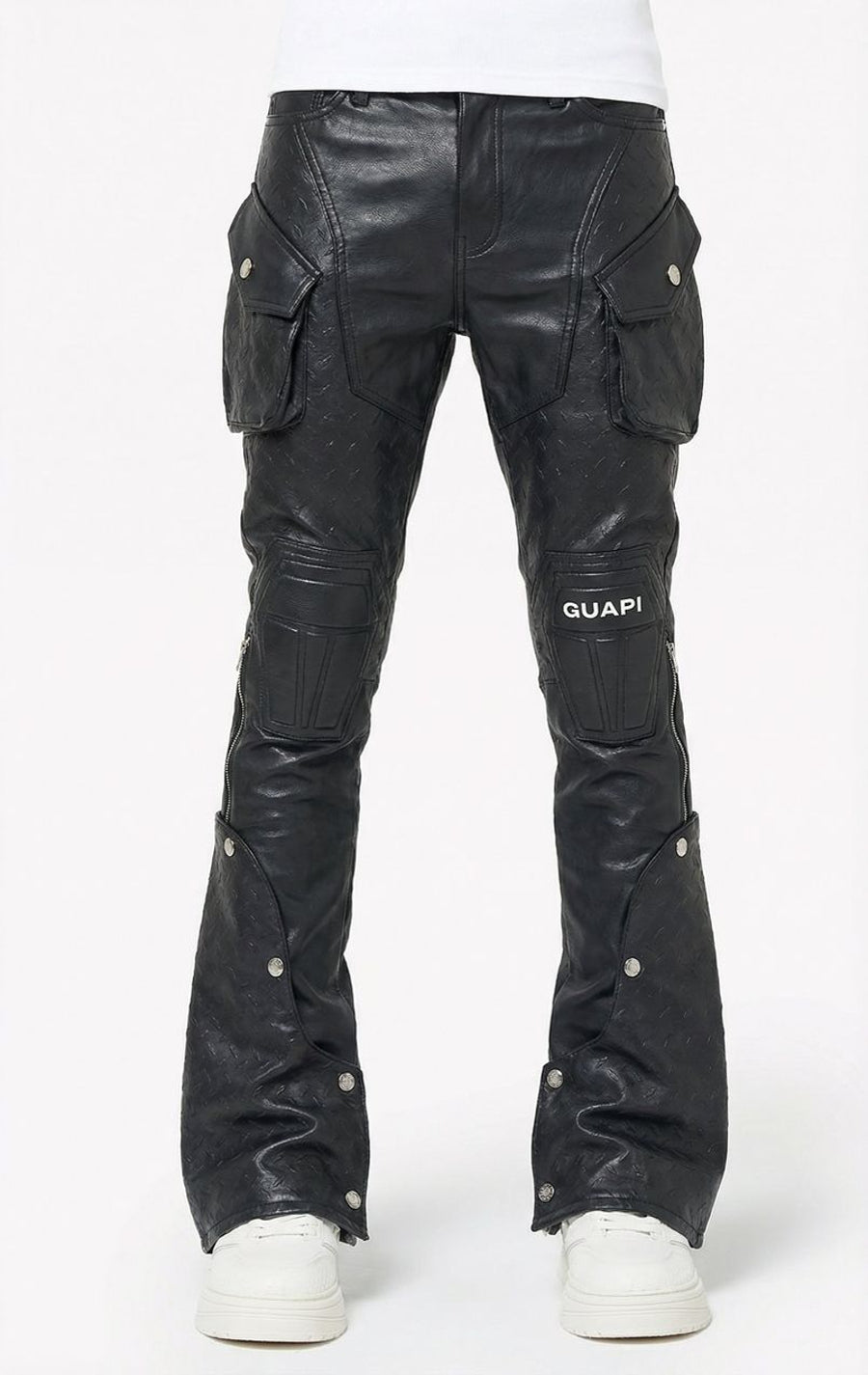 Black Coffin Arc Leather Pants
