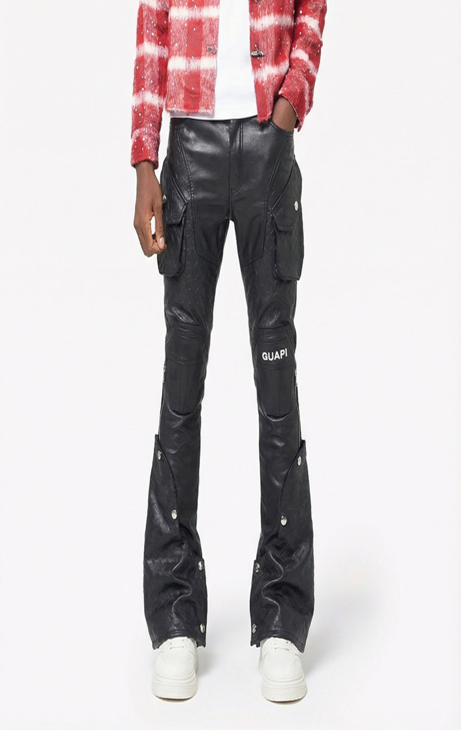 Black Coffin Arc Leather Pants
