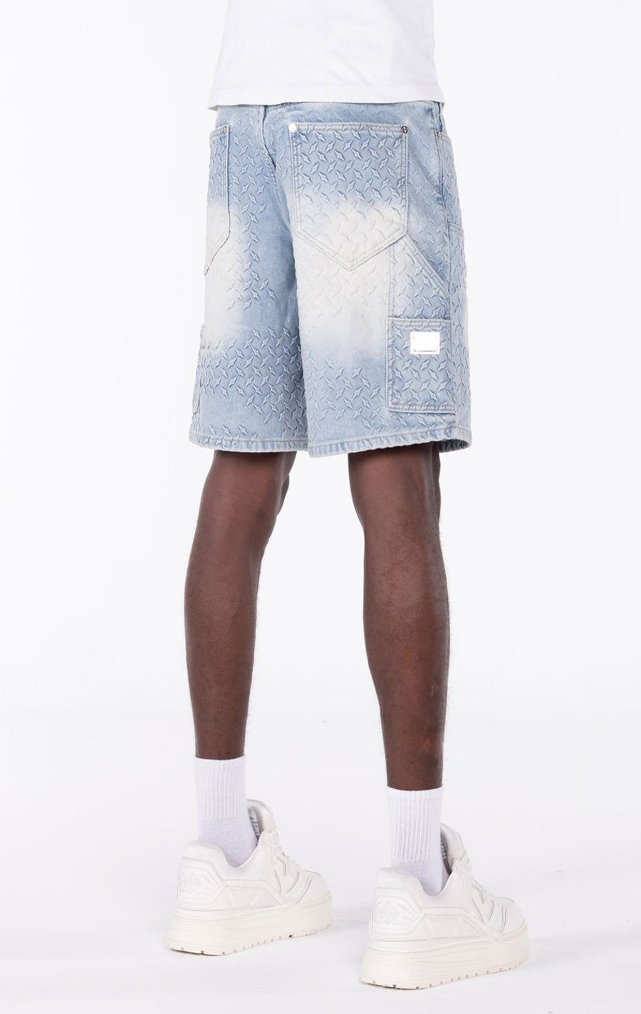 Aqua Blue Steel Plate Carpenter Shorts