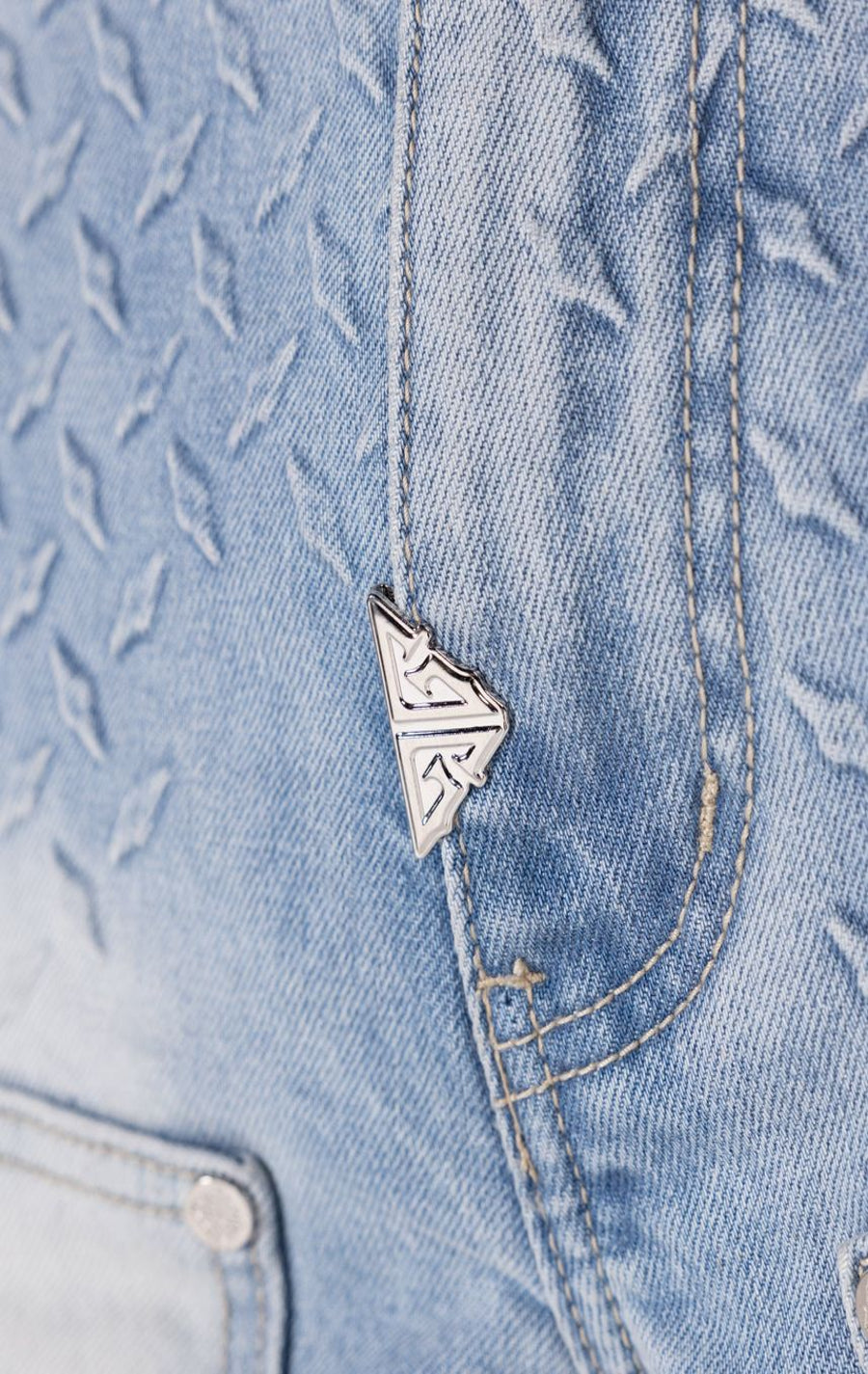 Aqua Blue Steel Plate Carpenter Shorts