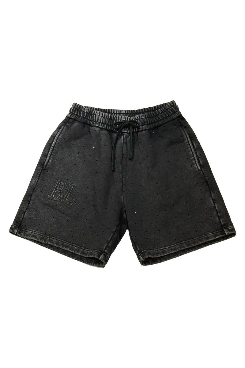 Black Label Signature Rhinestone| Shorts