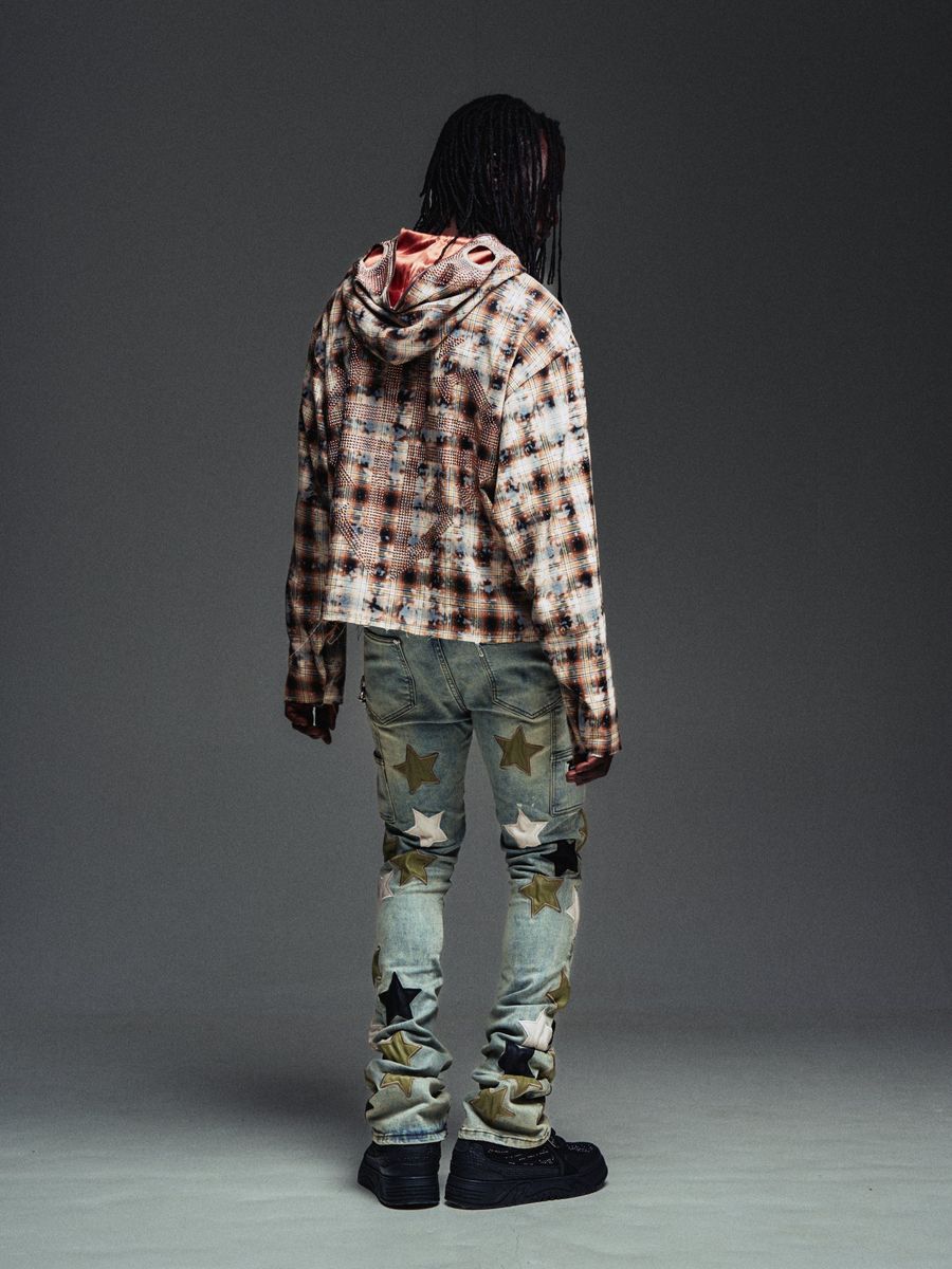 Vintage Olive Green Stars|Denim