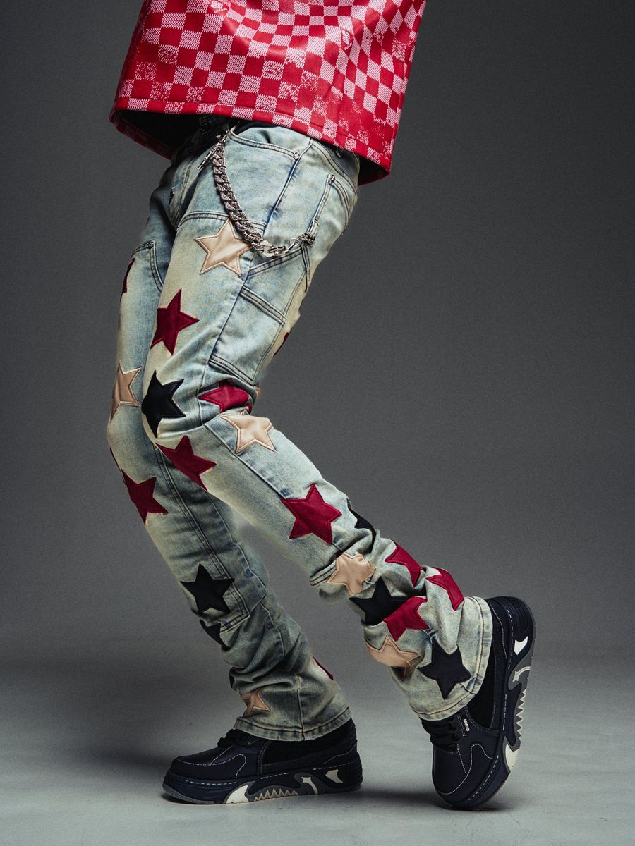 Vintage Red Wine Stars|Denim