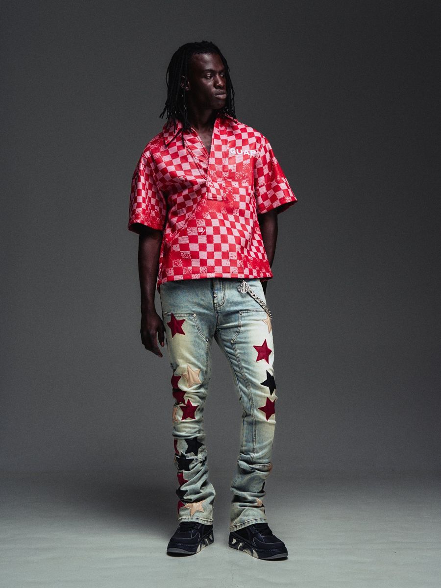 Vintage Red Wine Stars|Denim