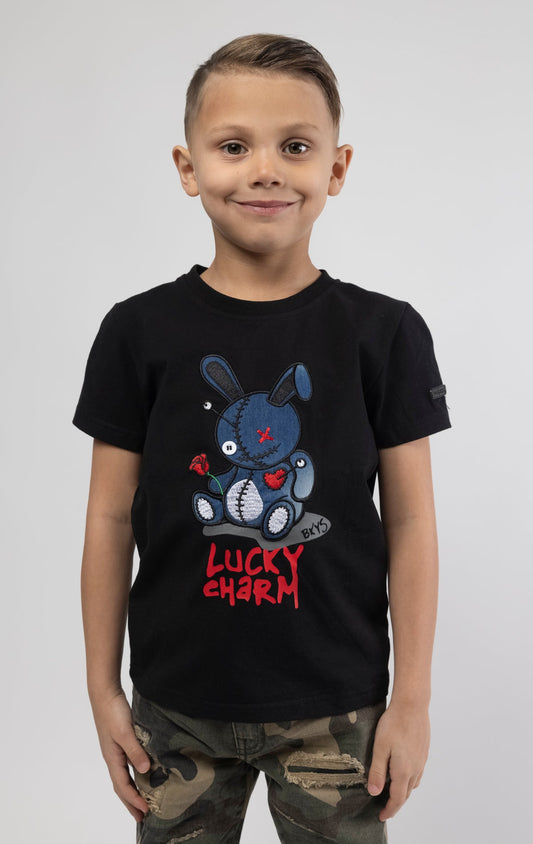 BLACK SHIRT WITH BLUE DENIM BKYS Lucky Charm-Kids - DENiMPiRE