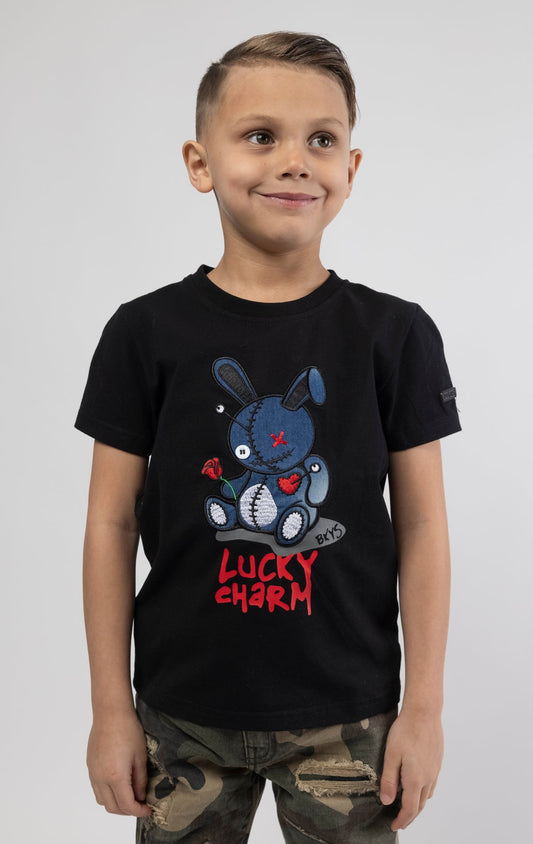 BLACK SHIRT WITH BLUE DENIM BKYS Lucky Charm-Kids - DENiMPiRE