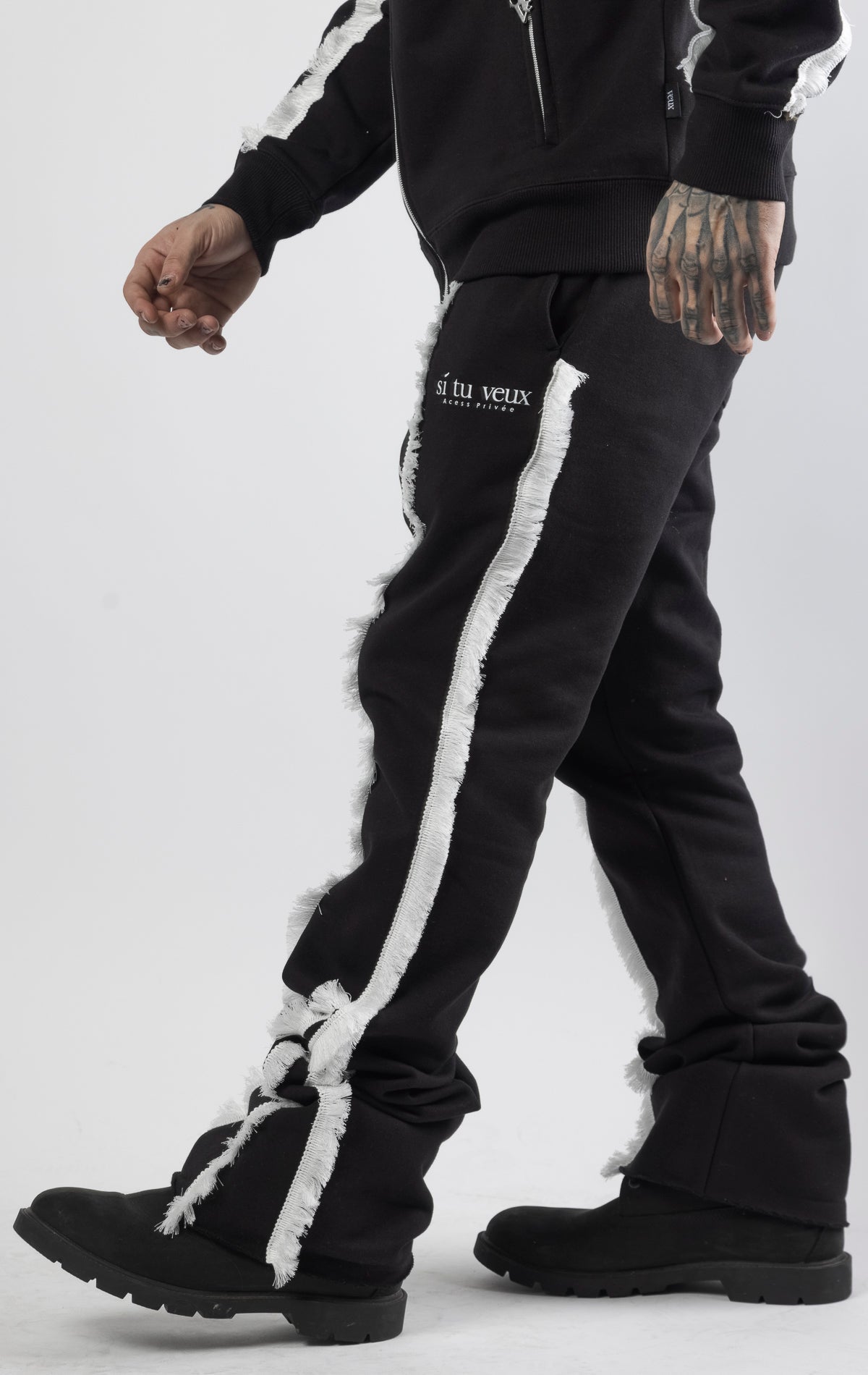 black daredevil joggers with a flair 