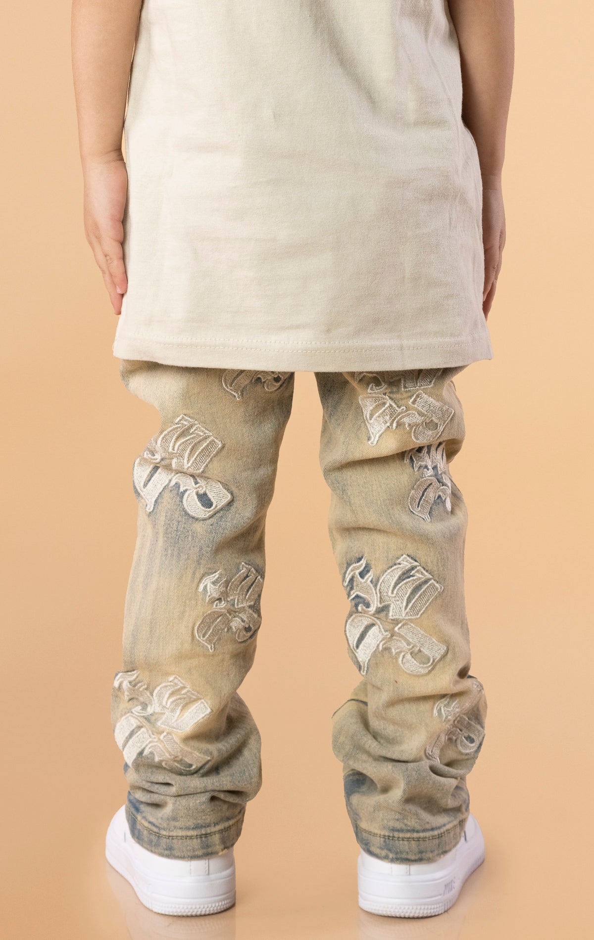 Kids Embroidery Stack Jeans
