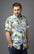 Short sleeve Hawaiian print dress shirt.