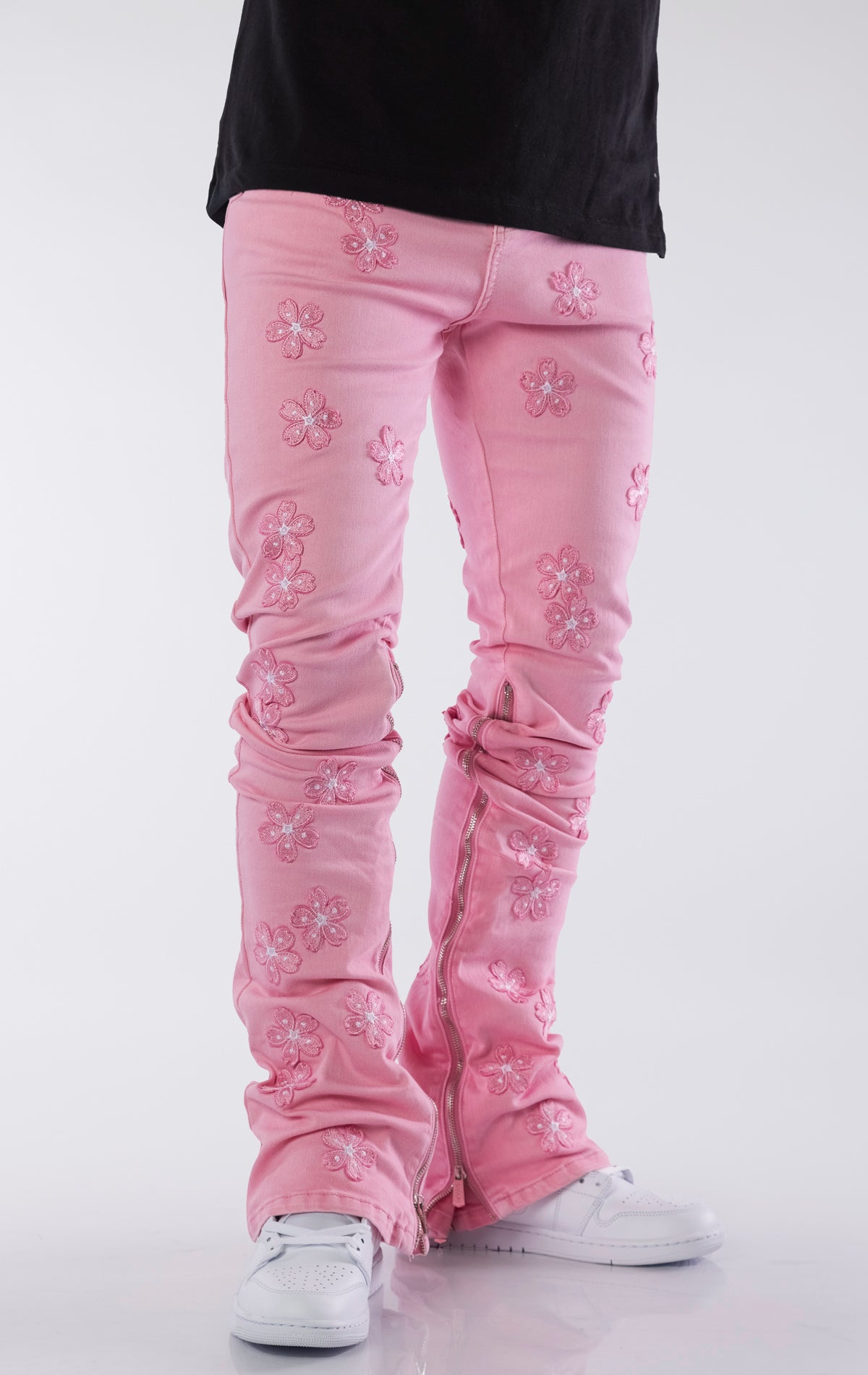 French Rose Blossom Denim