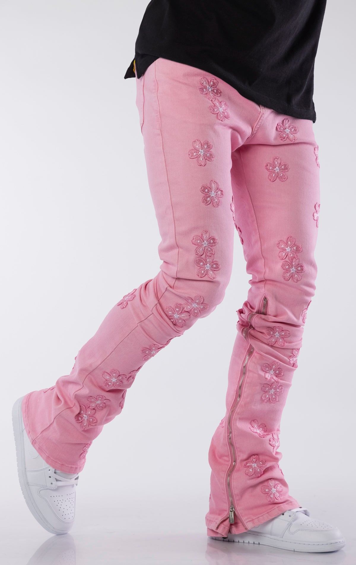 French Rose Blossom Denim