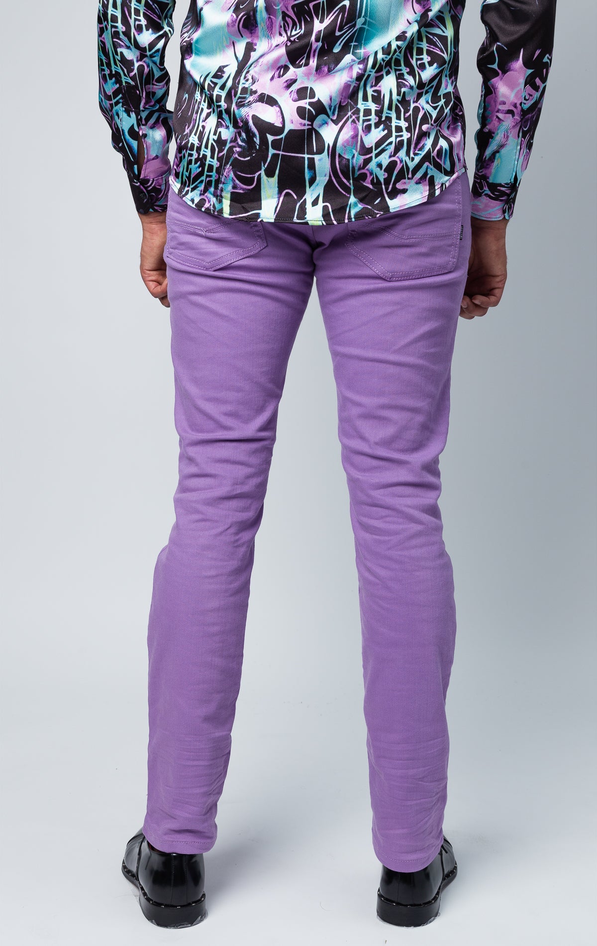 Purple denim pants