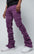 Stacked denim pants in purple