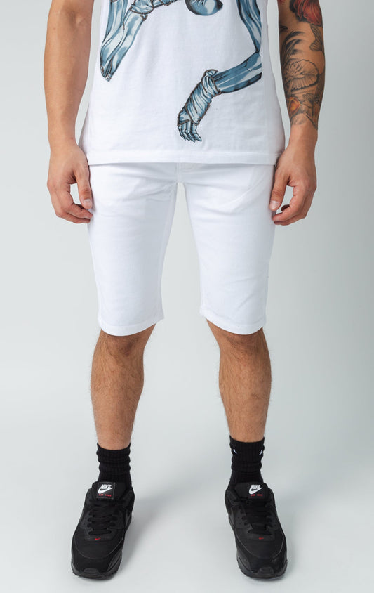 White denim shorts