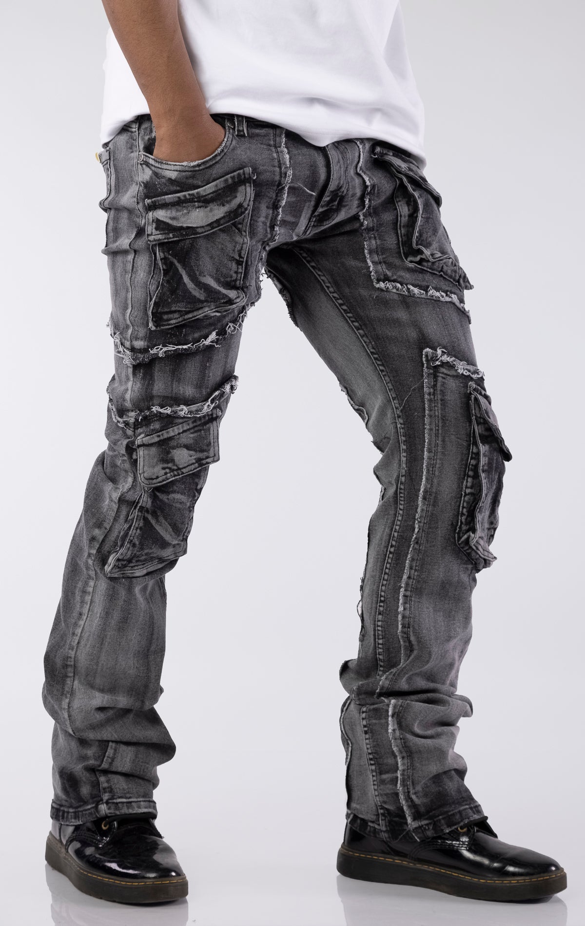 Cargo Panel Stacked Denim