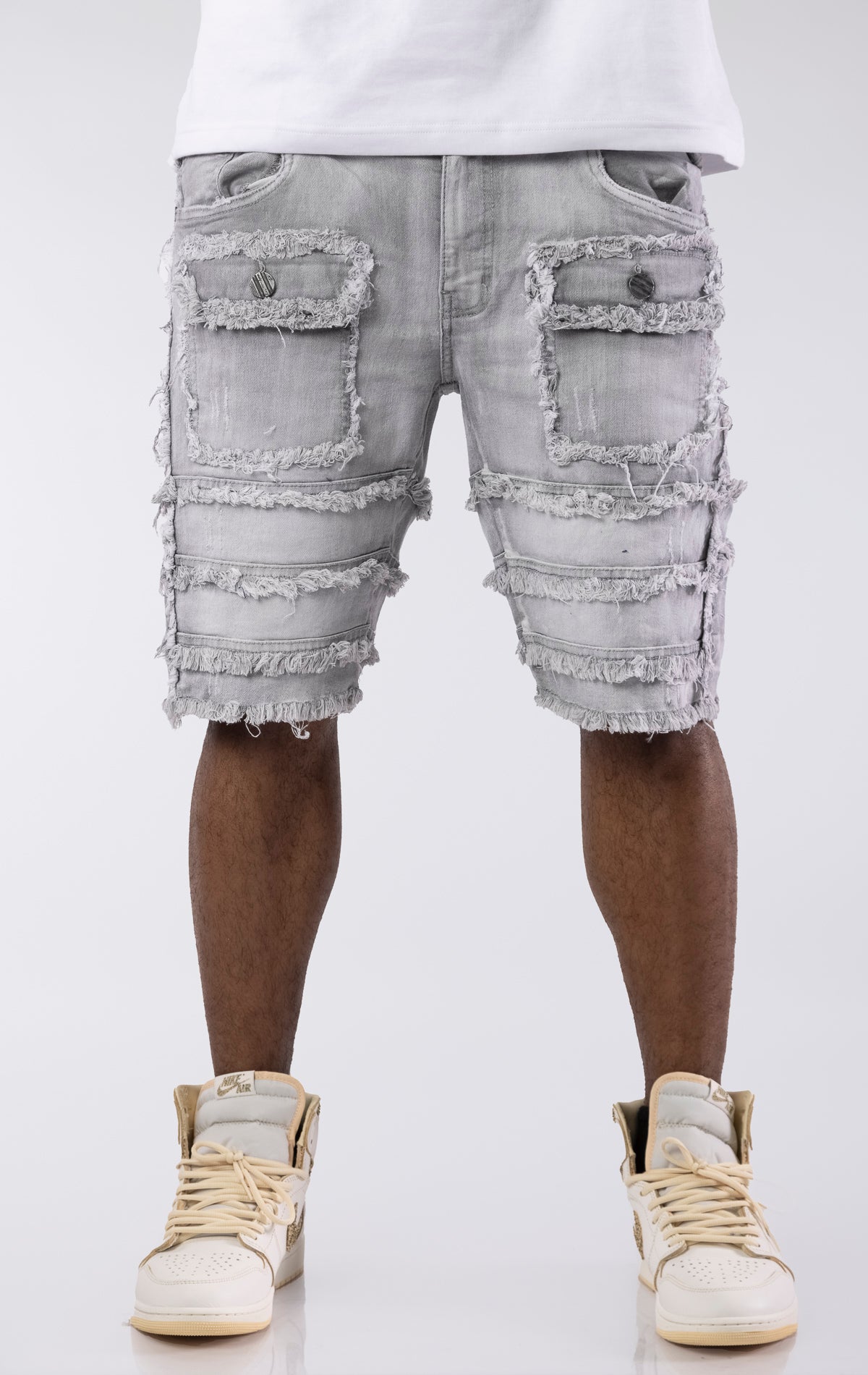 Patchwork Denim Shorts