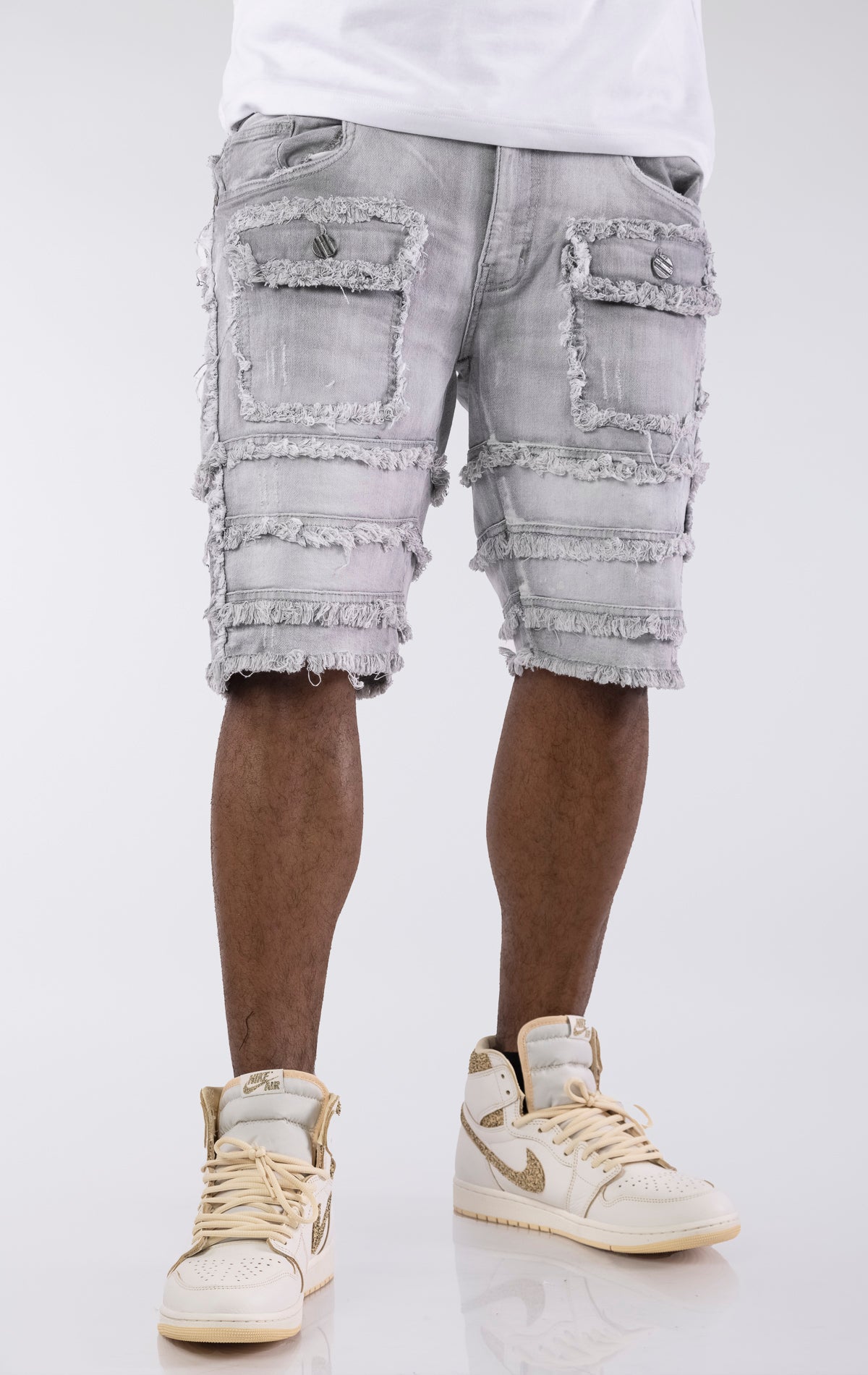 Patchwork Denim Shorts