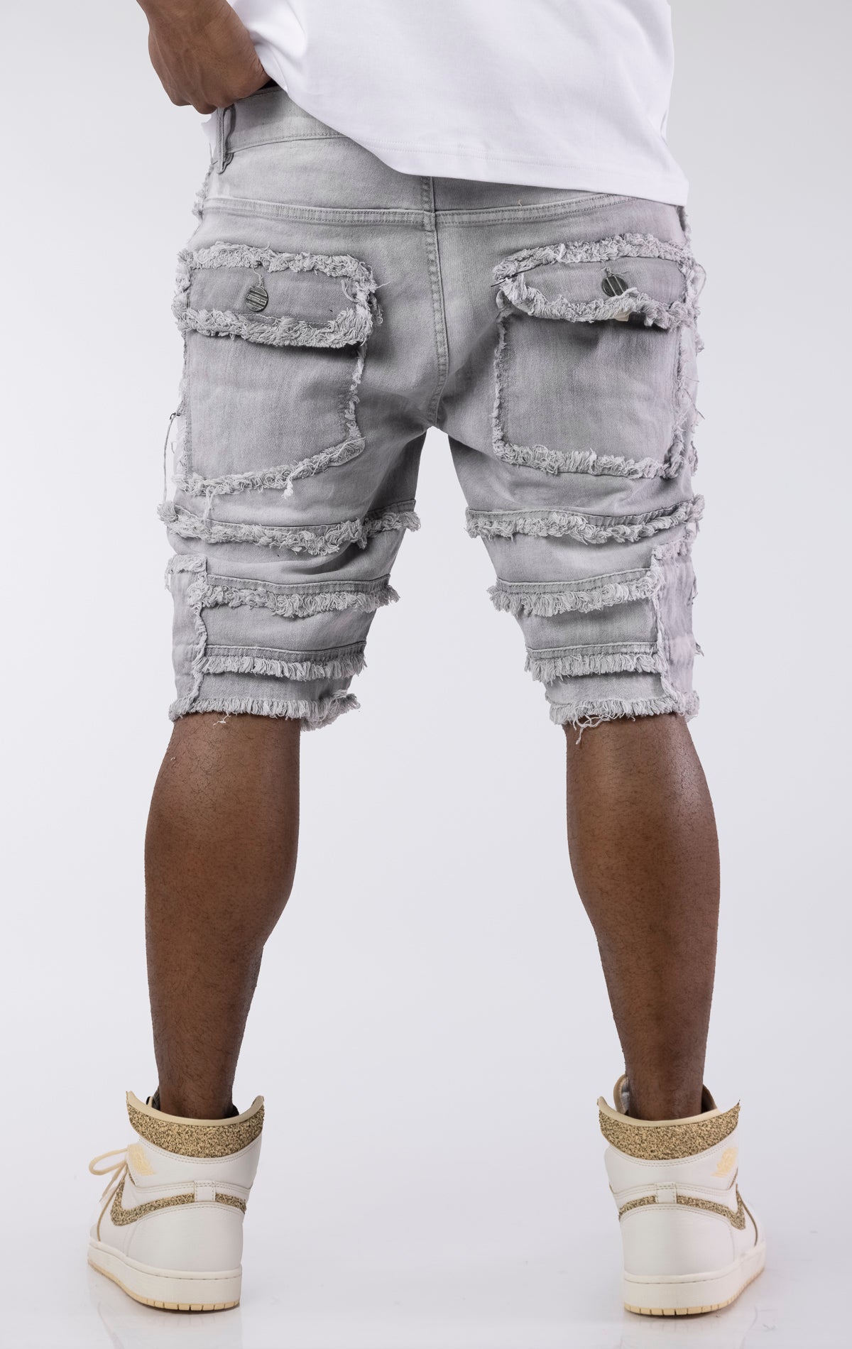 Patchwork Denim Shorts