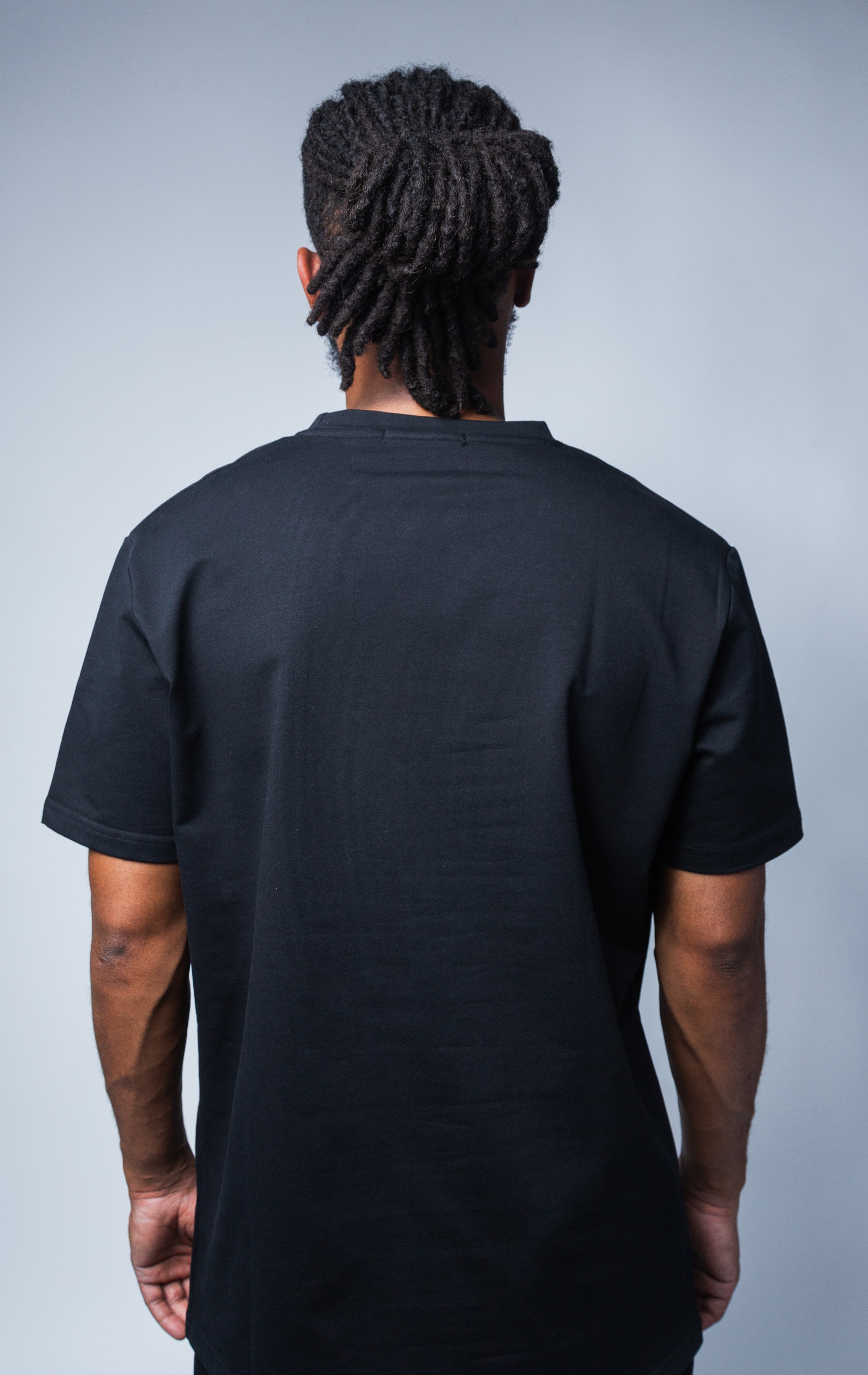 Black t-shirt back side