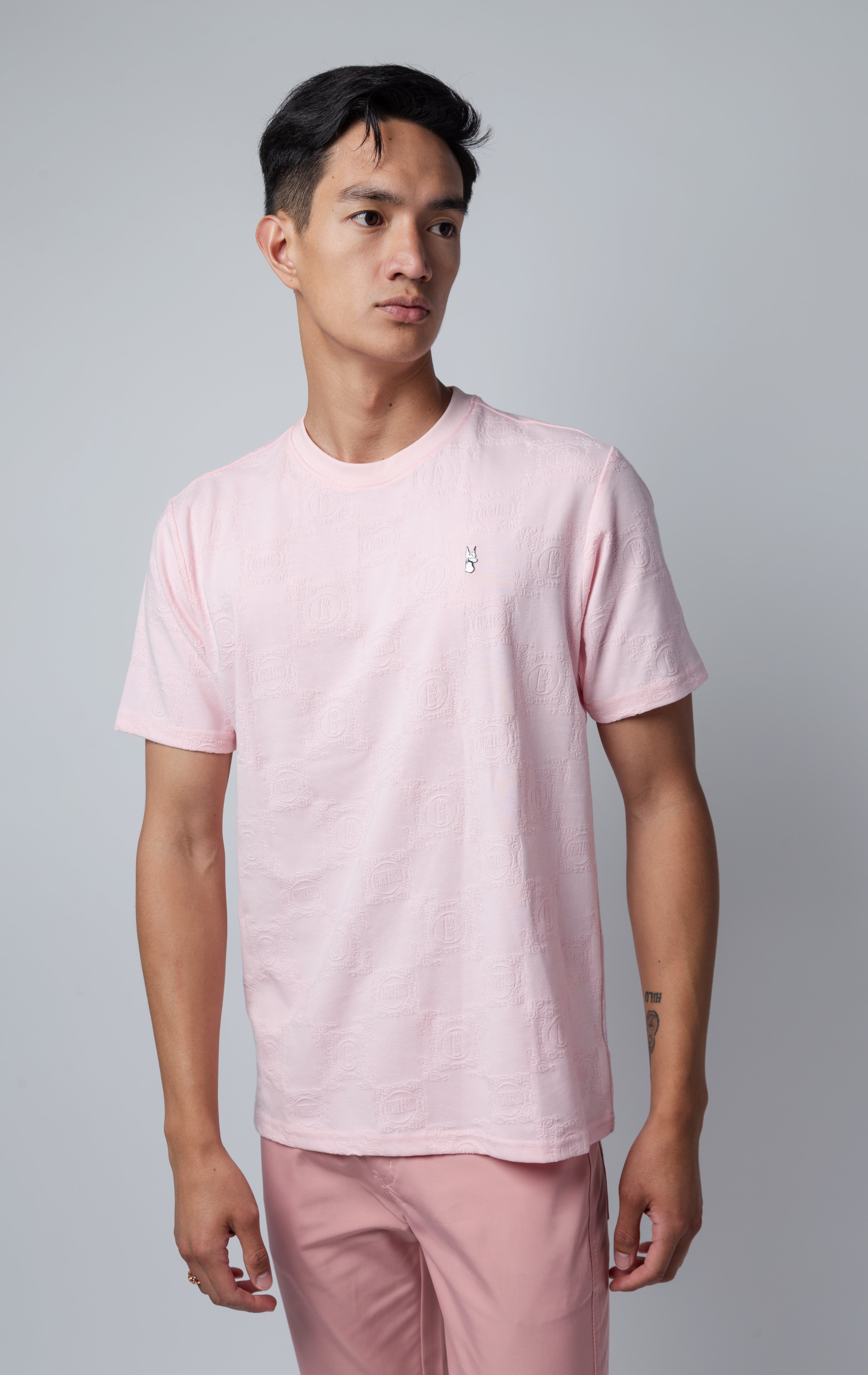 Pink t-shirt with Unique Embossed design