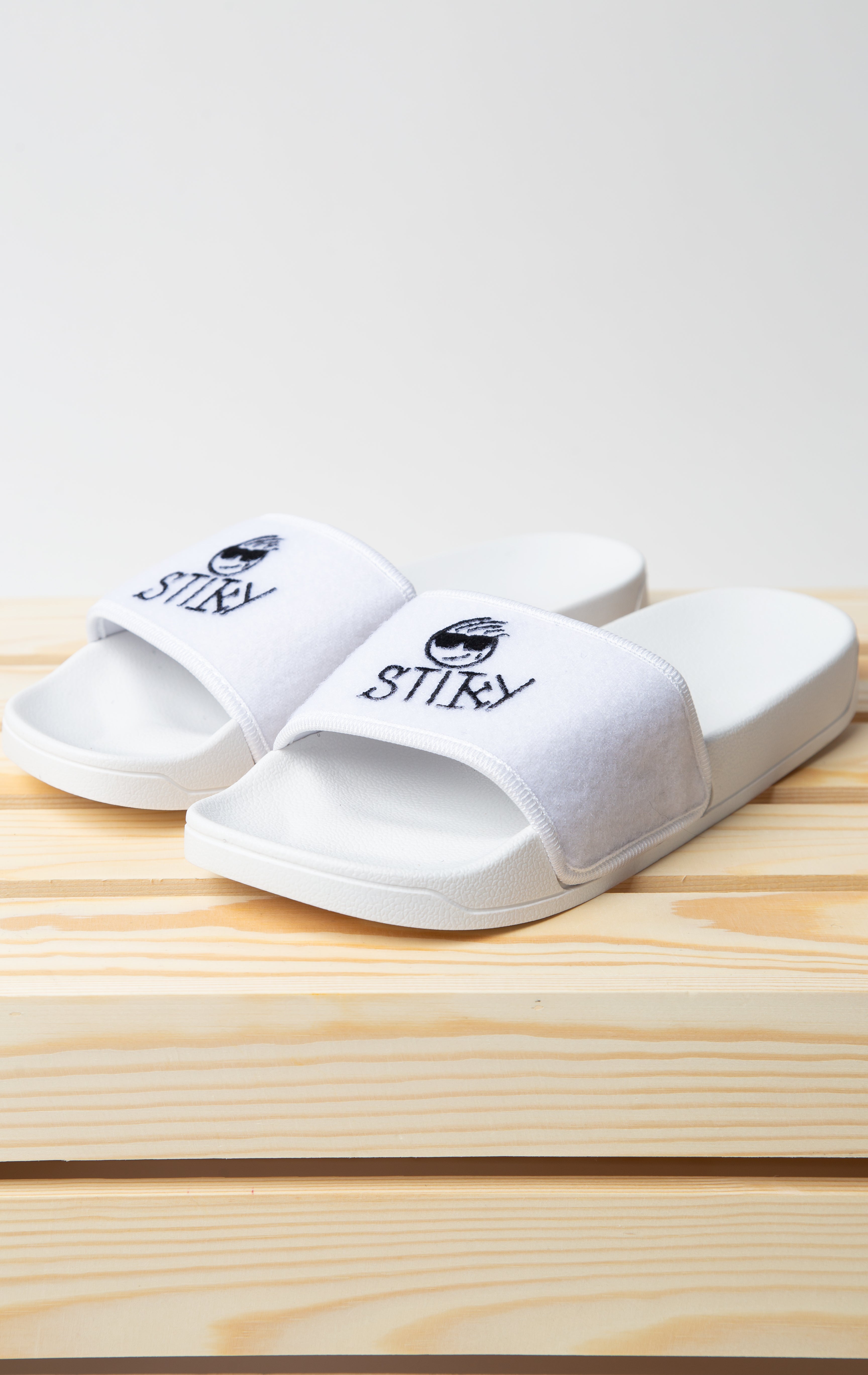 white stiky slides