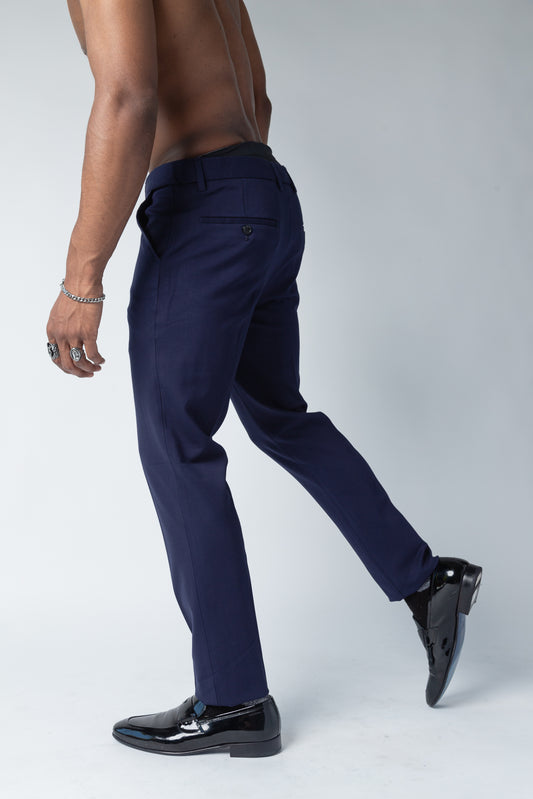 Men's basic solid color chino dress pants with elastic waistband technology in multiple colors