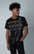 Men's t-shirt with rhinestone design in gold and silver