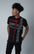 Men's t-shirt with rhinestone design in red and sliver