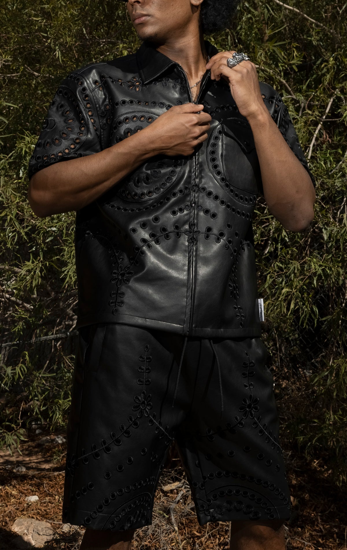 Cashay PU Short Sleeve Shirt