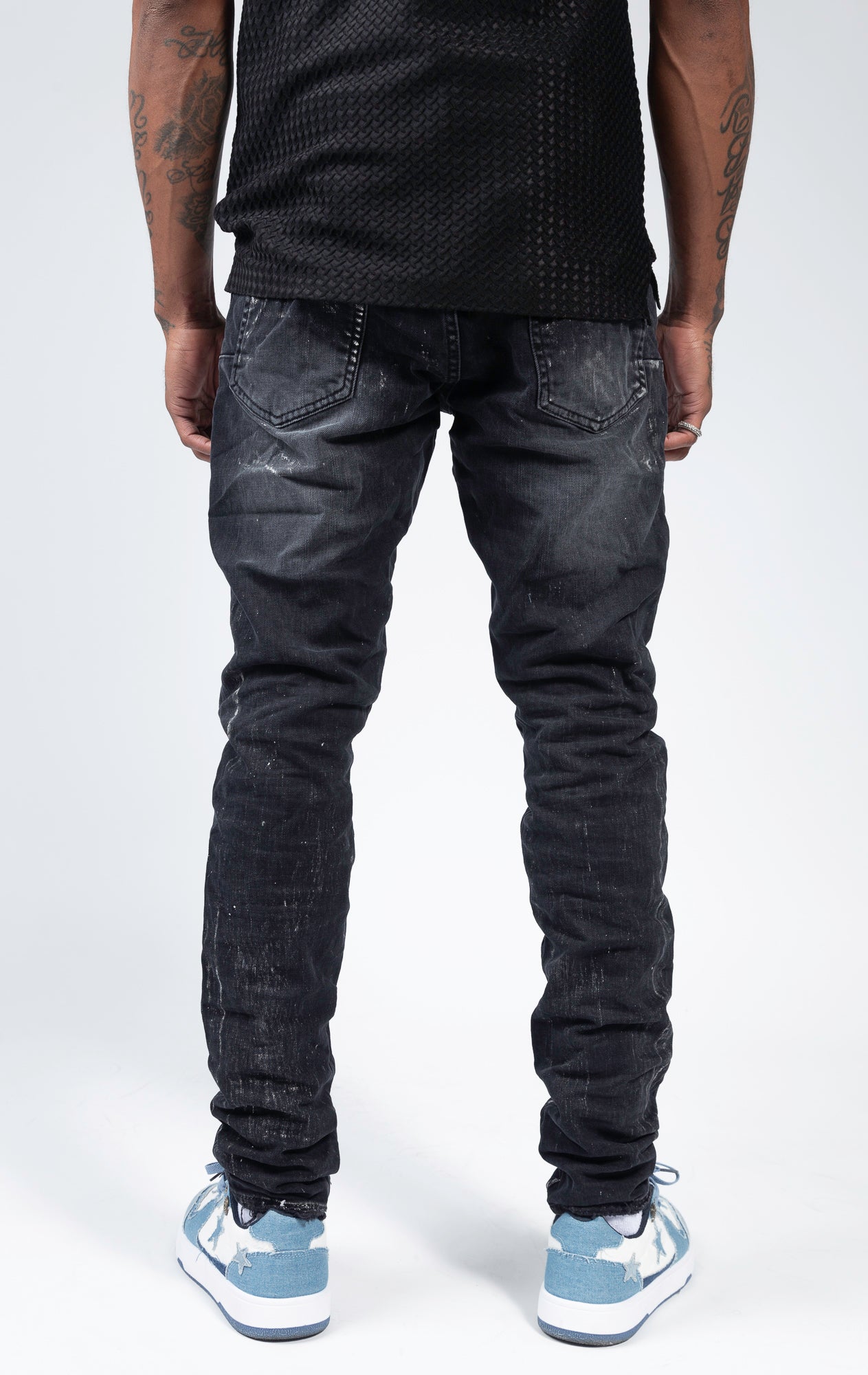 mid-rise, slim-fit, versatile faded finish pants