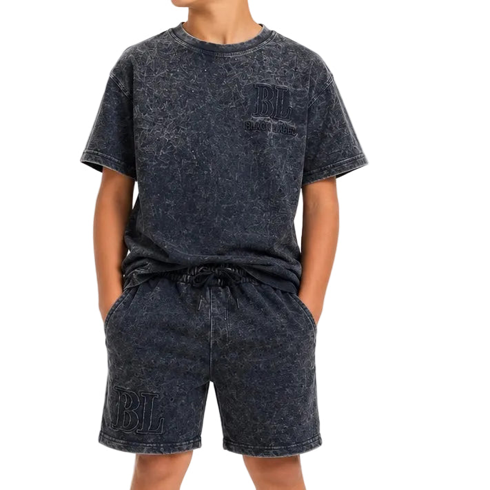 Kids Black Label Signature Rhinestone| Shorts Sets