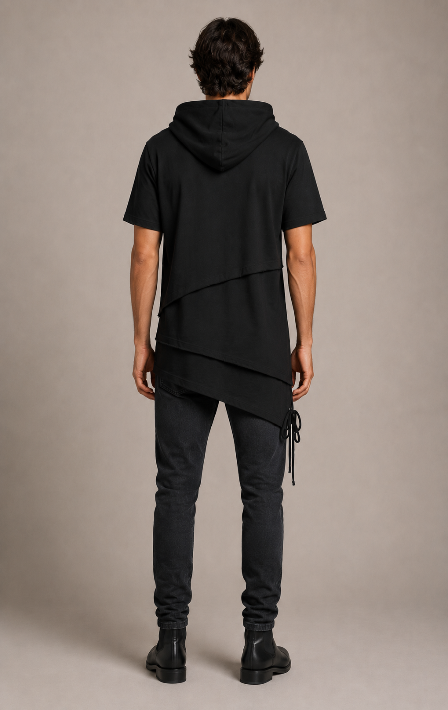 Layered Short Sleeve Cotton|Hoodie
