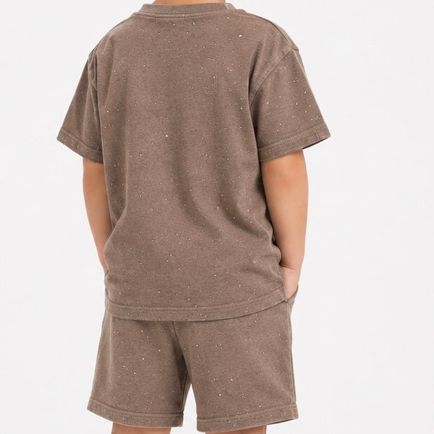 Kids Black Label Signature Rhinestone| Shorts Sets