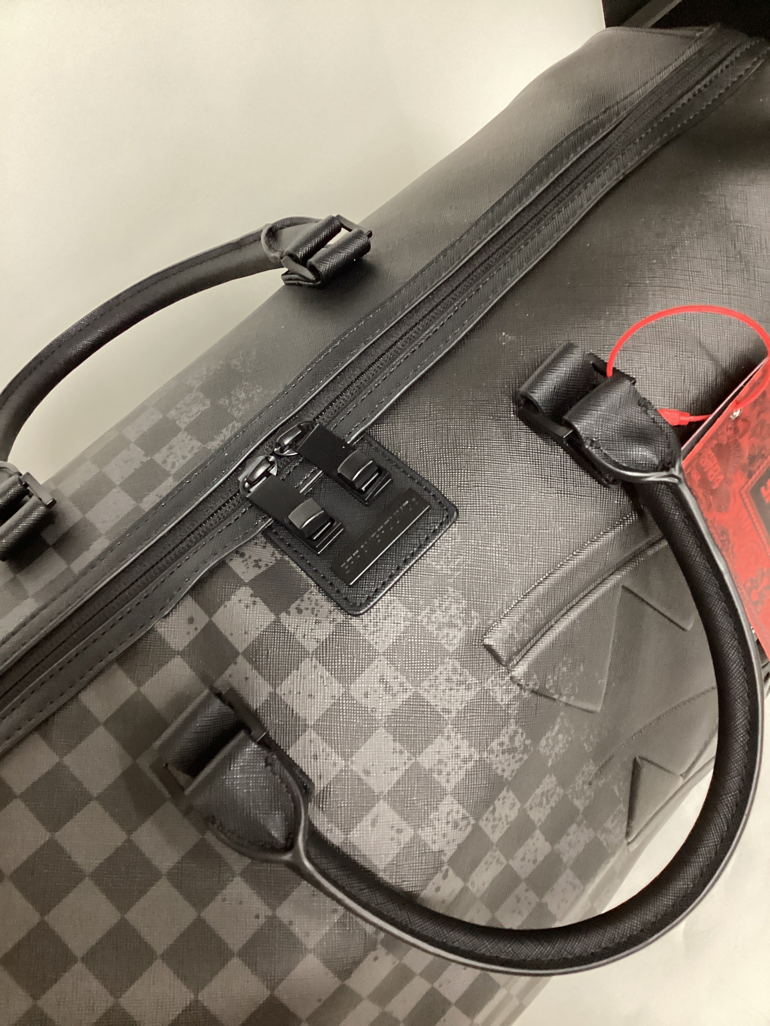 Spray Spritz Grey Check Duffle