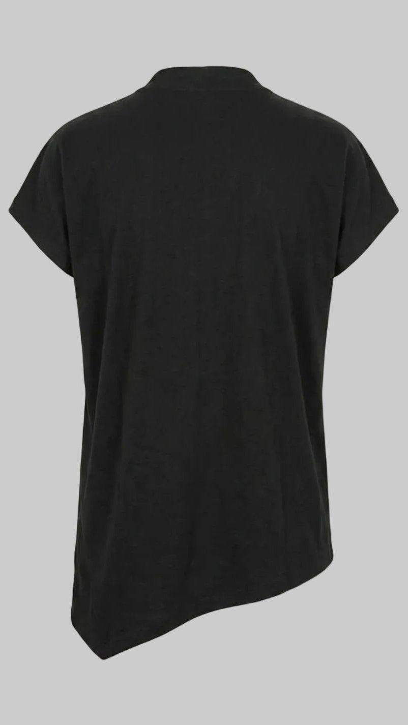 Black t-shirt on a grey background