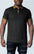 Black and gold glitter short sleeve polo shirt with unique collar design