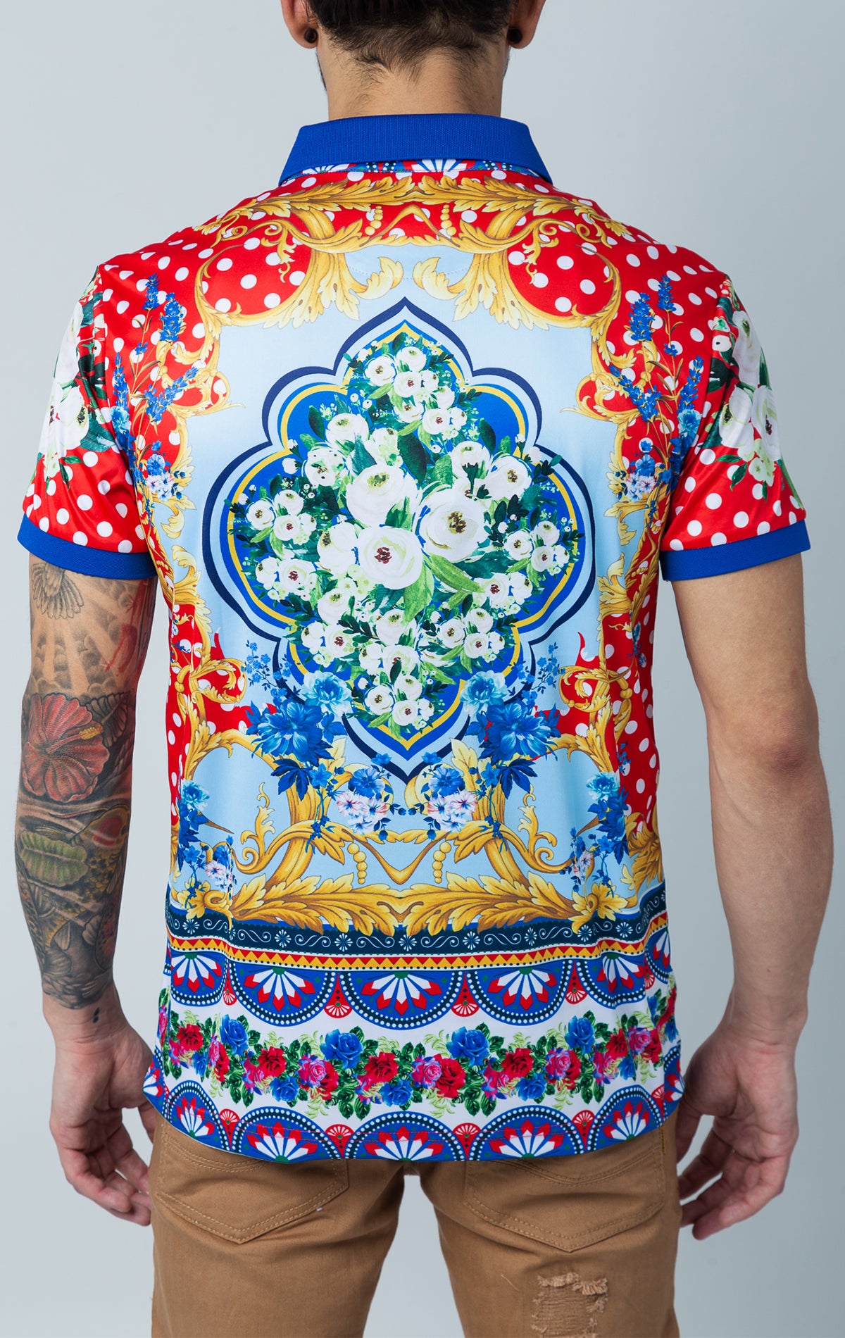 polo shirt adorned with a beautiful floral print
