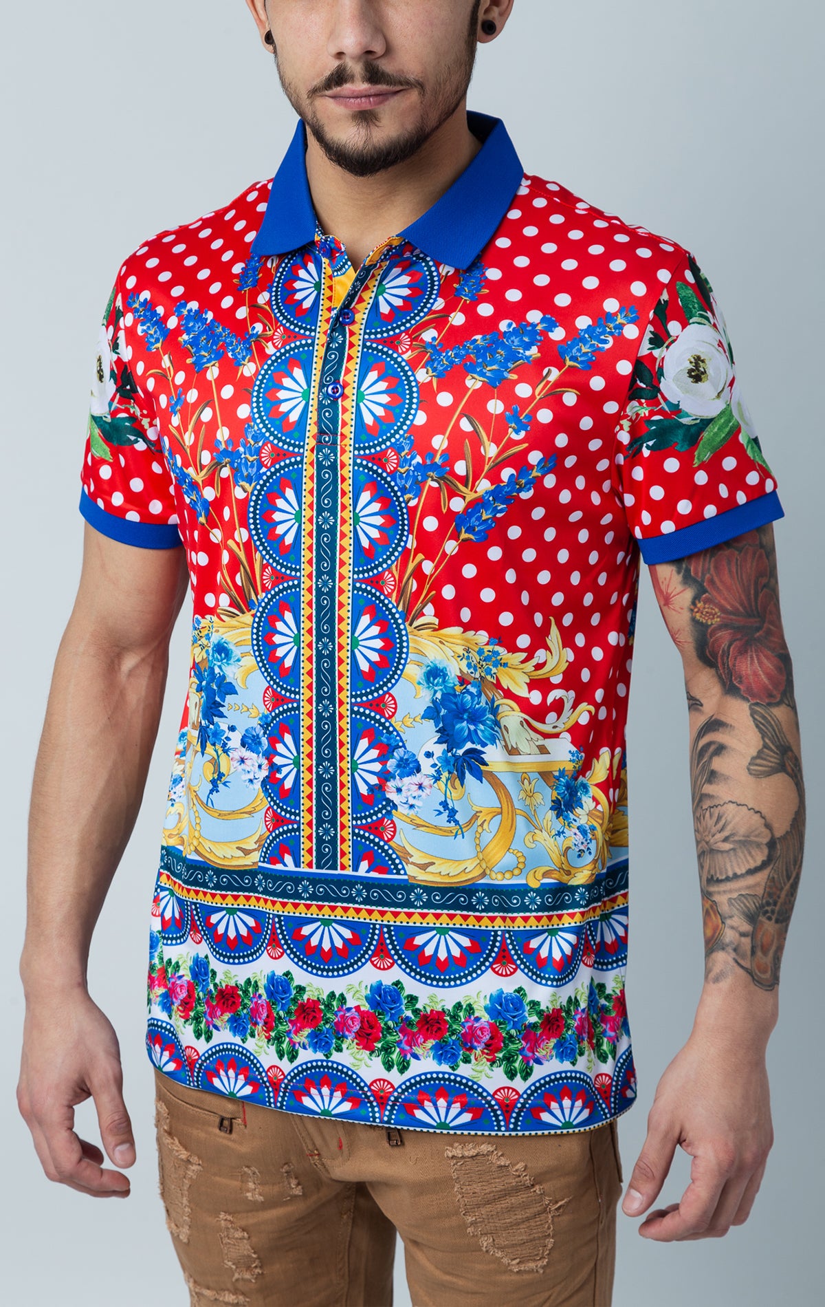 polo shirt adorned with a beautiful floral print