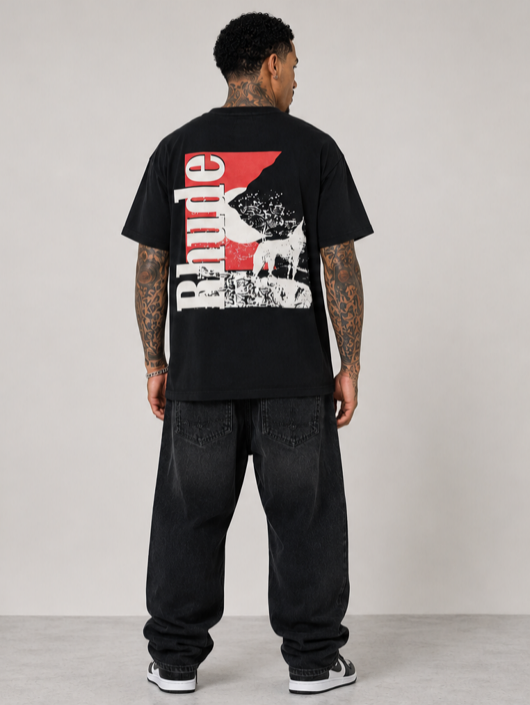 Rhude Moonlight Wolf Pocket|T-Shirt