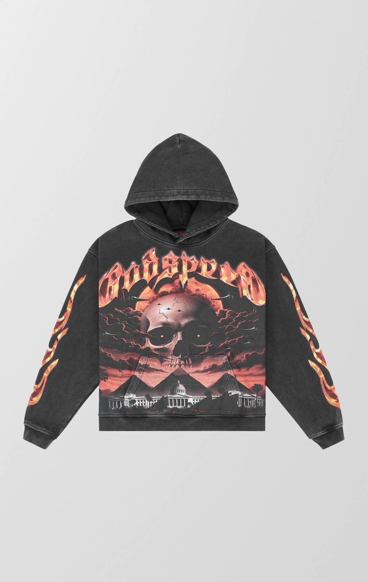 Echoes of Empires Hoodie | Vintage Skull & Flame Graphic