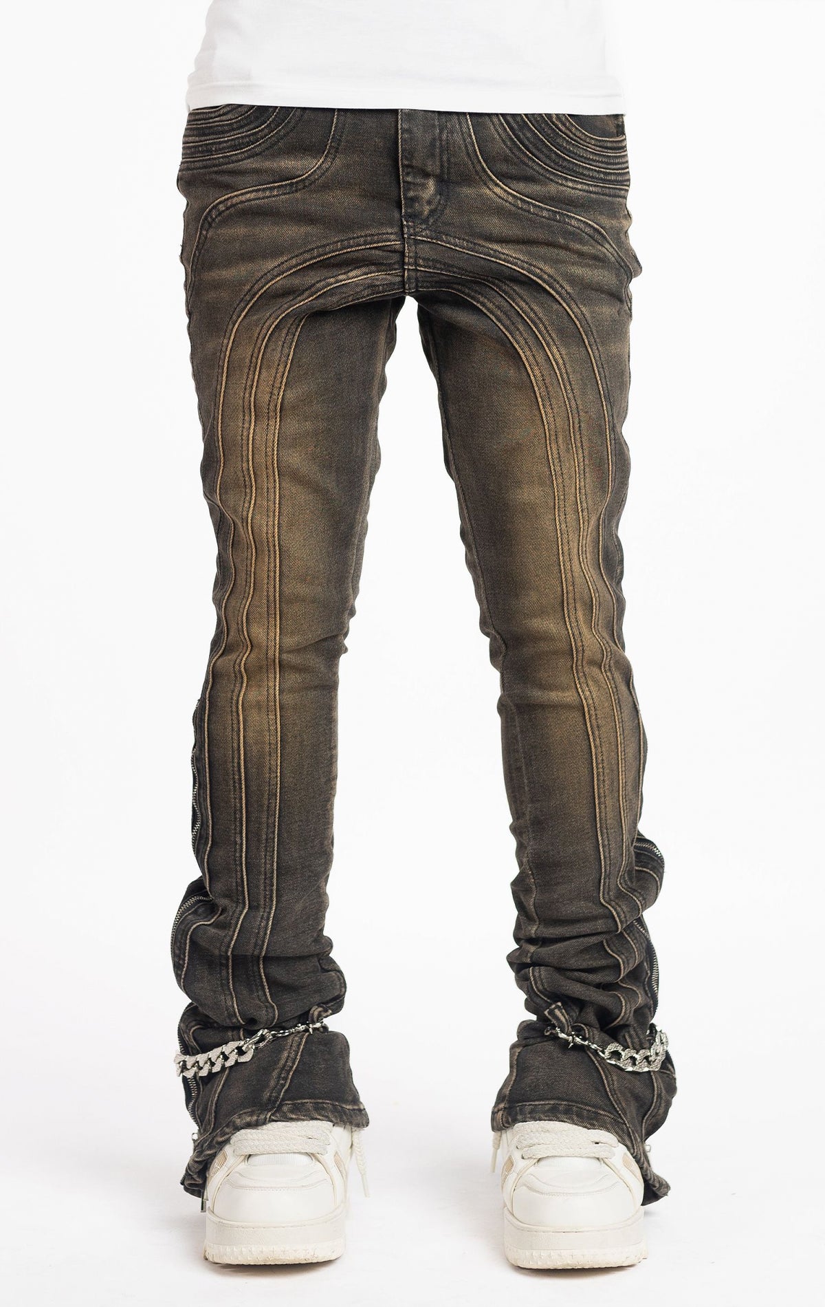 Copper Chain Stack Jeans