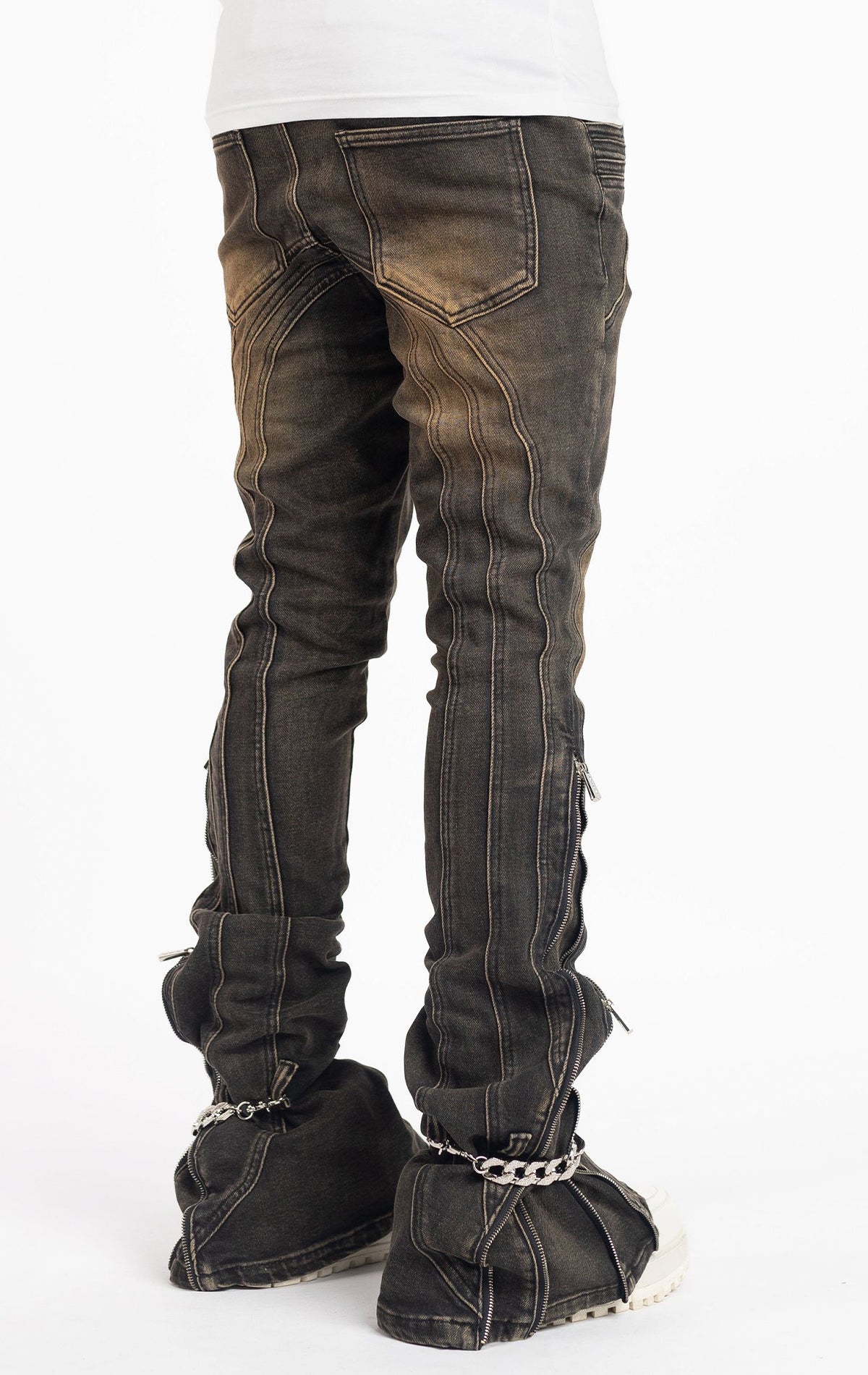 Copper Chain Stack Jeans