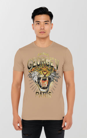 Avenue George V Rhinestone Leopard T-Shirt