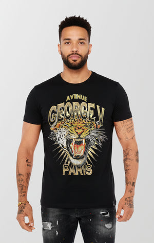 Avenue George V Rhinestone Leopard T-Shirt