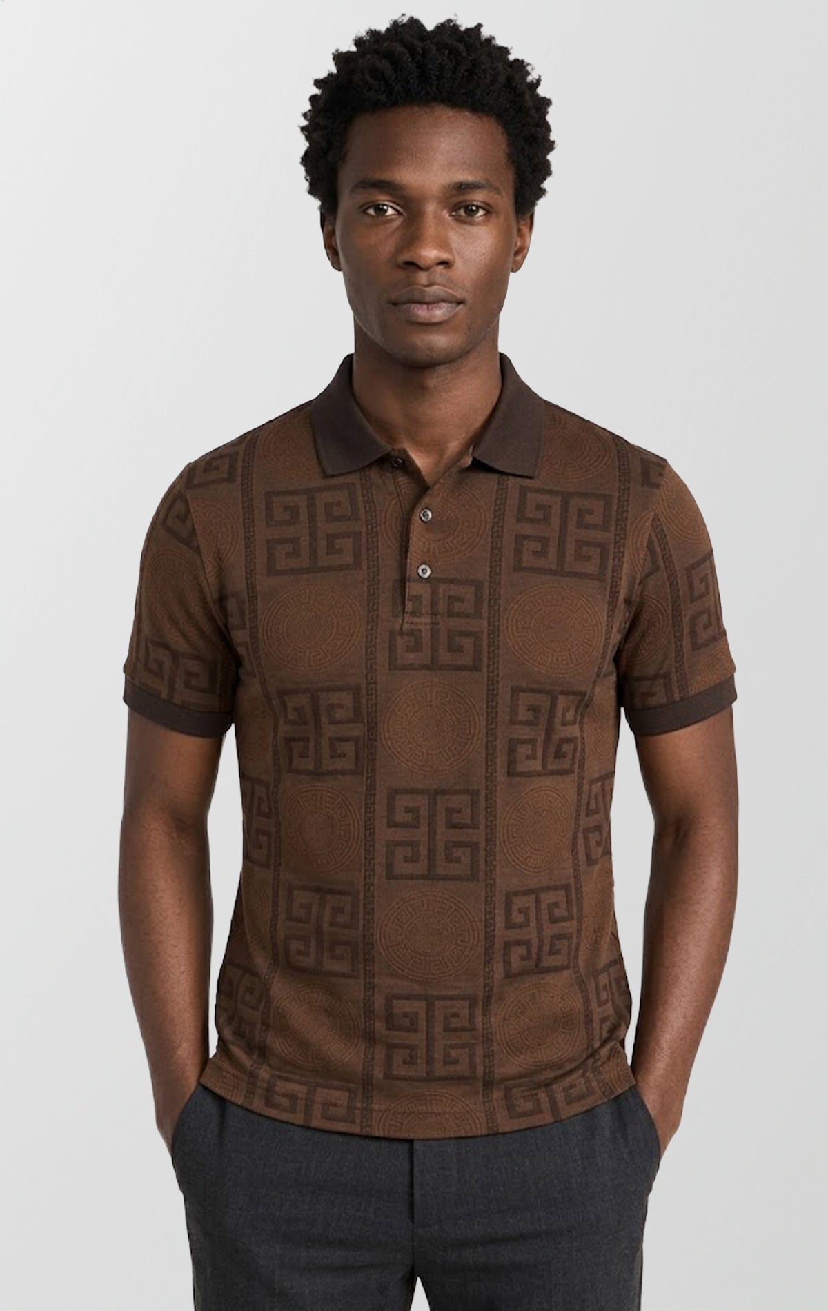 Greek Key Polo Shirt | Premium Slim-Fit
