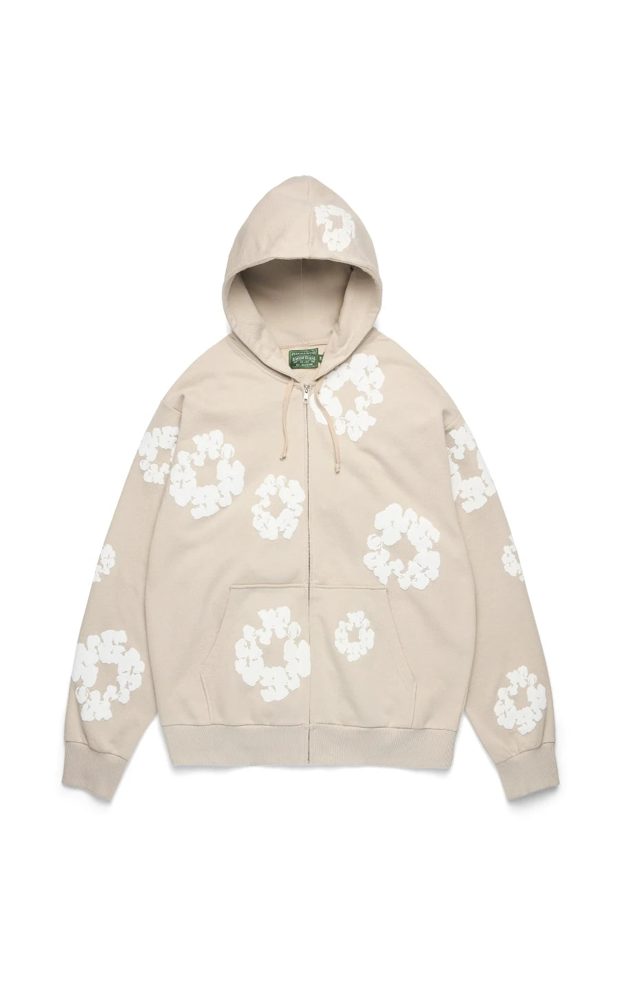 Cotton Wreath Zip Hoodie