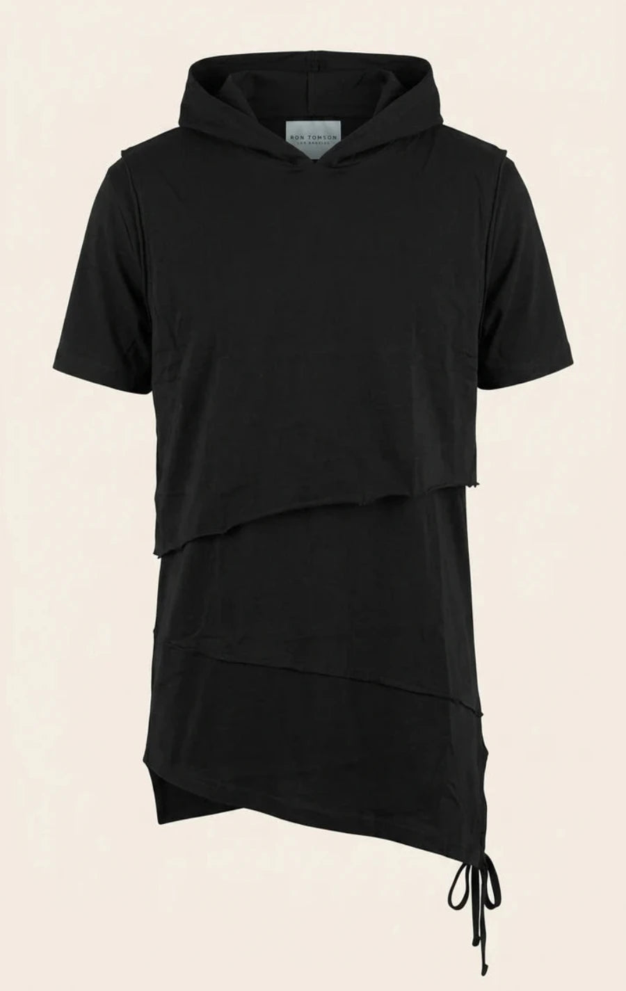 Layered Short Sleeve Cotton|Hoodie