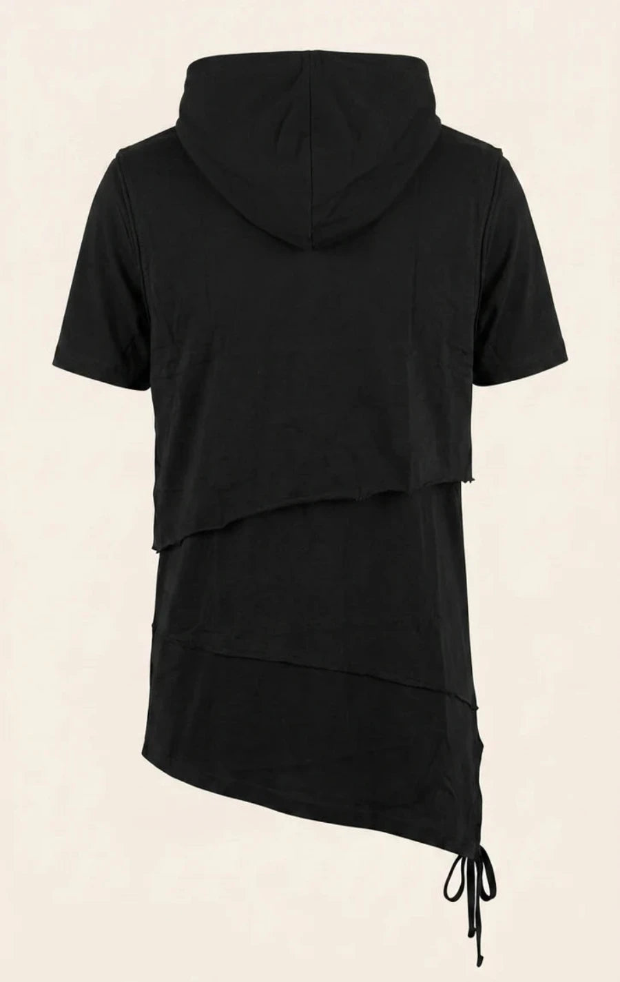 Layered Short Sleeve Cotton|Hoodie