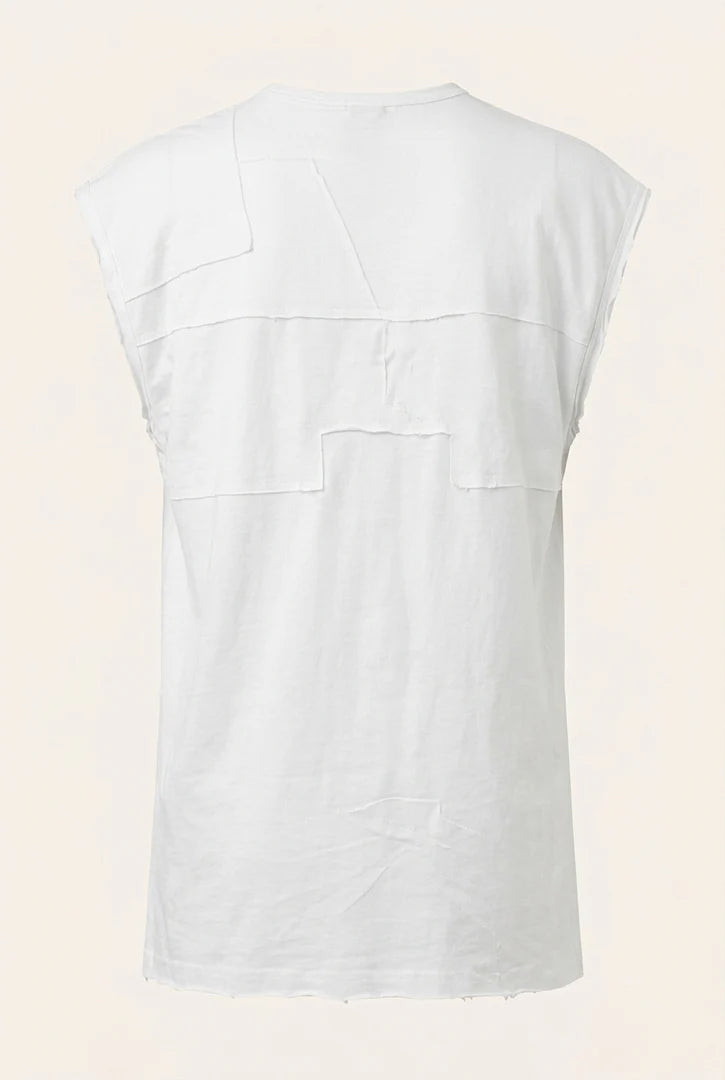 Side Zipper Sleeveless Cotton|T-Shirt