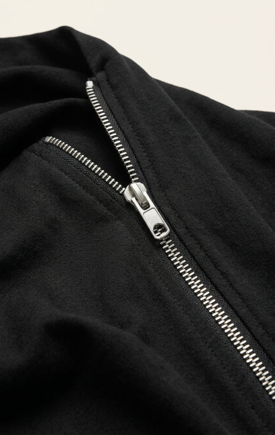Asymmetric Zipper Cotton|T-Shirt
